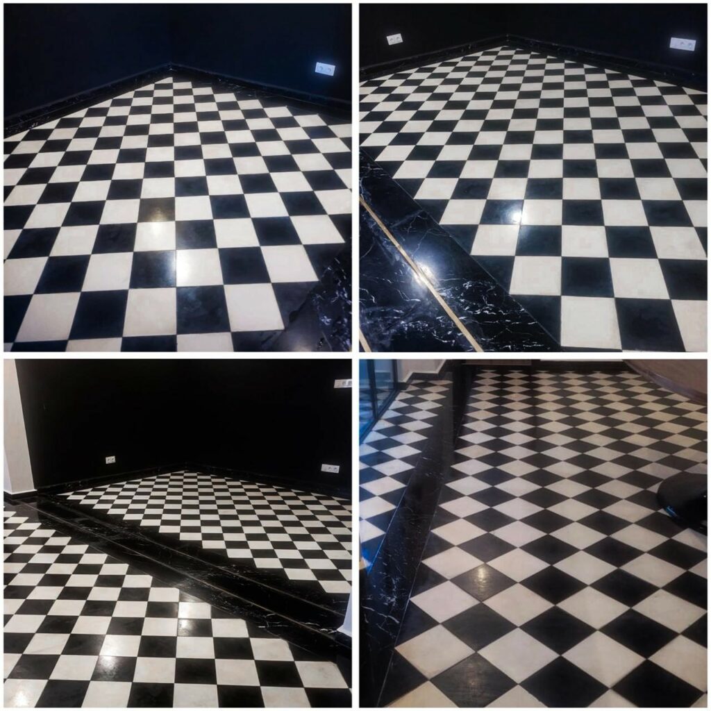 Carreaux de ciment après nettoyage